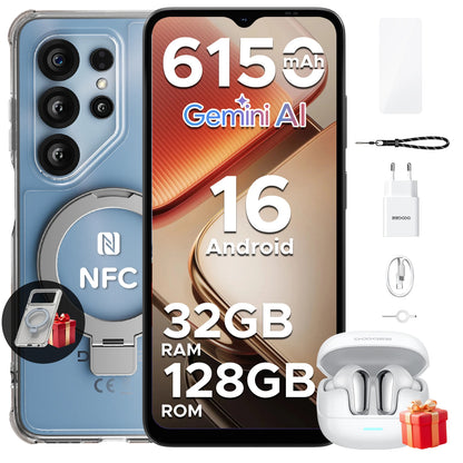 DOOGEE Note56X Pro Android 16 Smart Phone 6.56" 6150mAh Battery 32GB RAM(4+28) 128GB ROM Support Google Pay Widevine L1 Phone