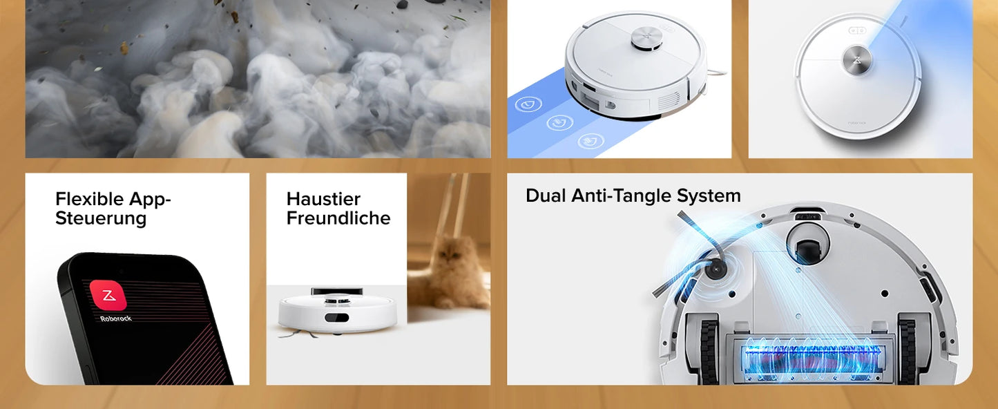 Roborock Q7 L5 robot vacuum cleaner (Q5 Pro upgraded version) has 8000Pa super suction, double anti-entanglement, precise LiDAR navigation, and intelligent restricted area.