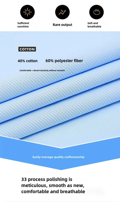 Men's Long-Sleeved Shirt Business Casual Solid Color Striped Plaid Spring Summer Free Ironing All Fit Tooling Comfortable