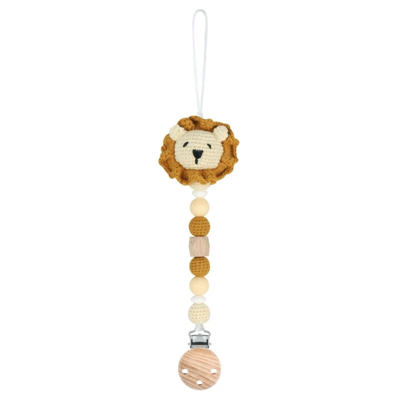 Baby Pacifier Clip Crochet Koalas Handbell Rattle Doll Teether Pacifier Chain Clips Set Dummy Chain Cartoon Teething Toy