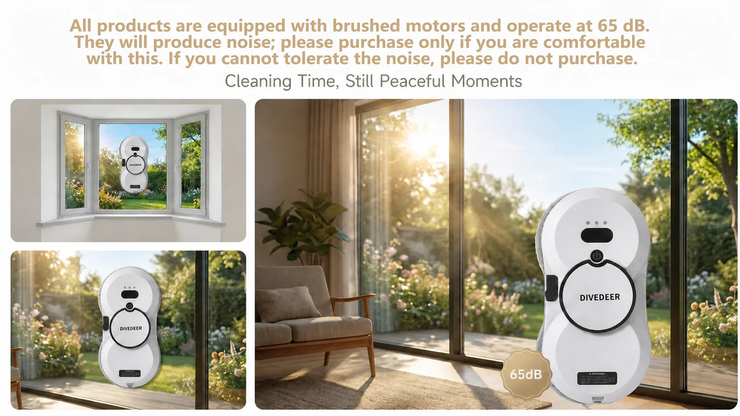 DIVEDEER Window cleaning robot 5600PA large suction electric spray window cleaning robot fall prevention remote cleaner