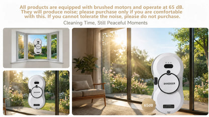 DIVEDEER Window cleaning robot 5600PA large suction electric spray window cleaning robot fall prevention remote cleaner