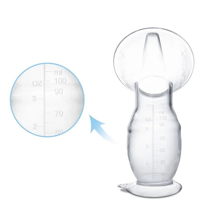 Manual Breast Pump with Scale&Diversion Trench, Soft Silicone Breastfeeding Pump, Milk Saver,Safe and Night Quiet Pumping
