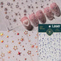 1PC 5D Korean Bronzing Nail Stickers Japanese Gold Silver Star Moon Luxury DIY Nail Art Decoration Decals Manicure Accessories