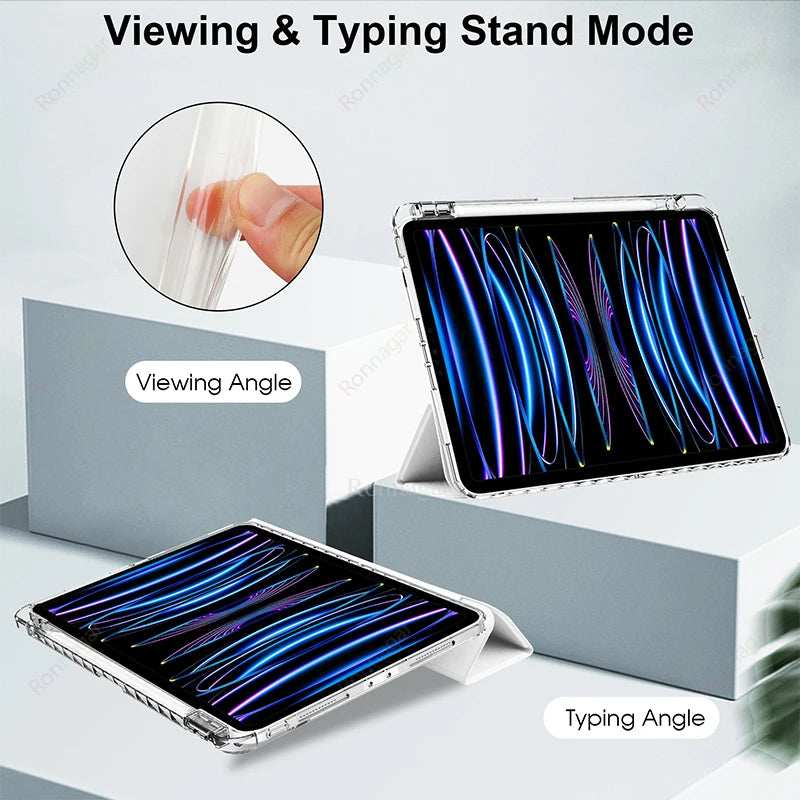 With Pencil Holder Case for iPad A16 A19 12th 11th 2026 Air11 13 Air8 M4 M3 M2 Pro11 12.9 13 M4 M5 Air4 5 10 9 8 7 9.7 10.2 10.5