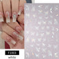 1PCS Marbled Nail Sticker 3D Abstract Lines Sticker Nail Art Supplies Nail Decals Y2K Laser Butterfly Ladies Nail Art Decoration