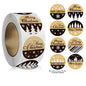 500pcs/ROLL Kraft Paper Christmas Stickers New Year Thank You Stickers Christmas Decoration for Card Gift Box Package 1inch