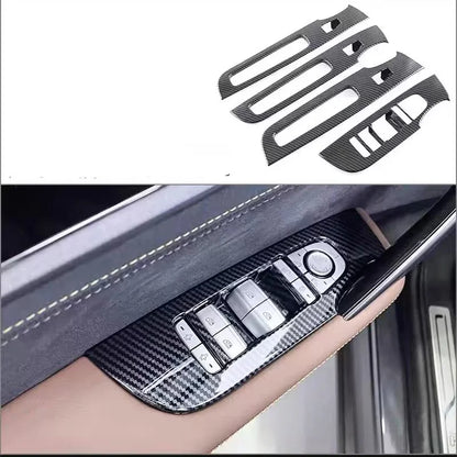 LHD For BYD Tang  EV DMI 2022-2024 ABS carbon Car Style Interior Front Rear Air Vent Outlet Cover Gear Window Control Pane