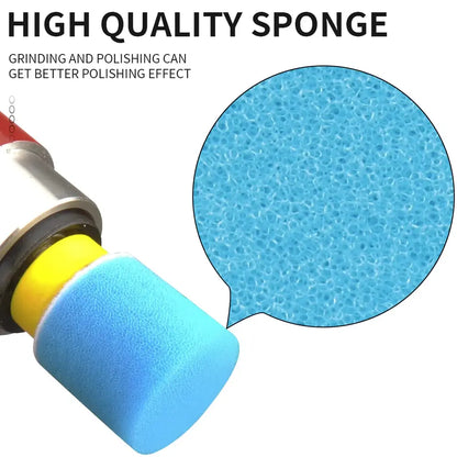1 Inch Mini Sponge Buffing Polishing Pad Kit 30 Pcs Various Colors for Automotive Hub Polisher Attachment Detailing Sealing Wax