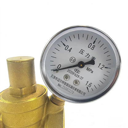 1/2" 3/4" 16bar Brass Water Pressure Regulator Reducer DN15 DN20 With Gauge Meter for Hydraulic Instability/Purifier