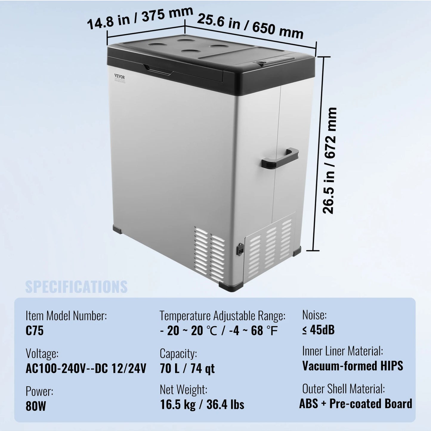 SucceBuy 8L to 75L Car Refrigerator Fridge Portable Icebox Single&Dual Zone w/Blue Tooth Temp Adjustable for Outdoor Camping RV