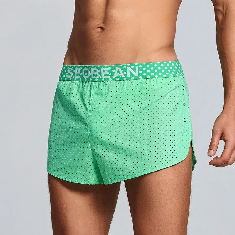 Solid color, men's mesh breathable men's shorts, boxer men's boxers 240503