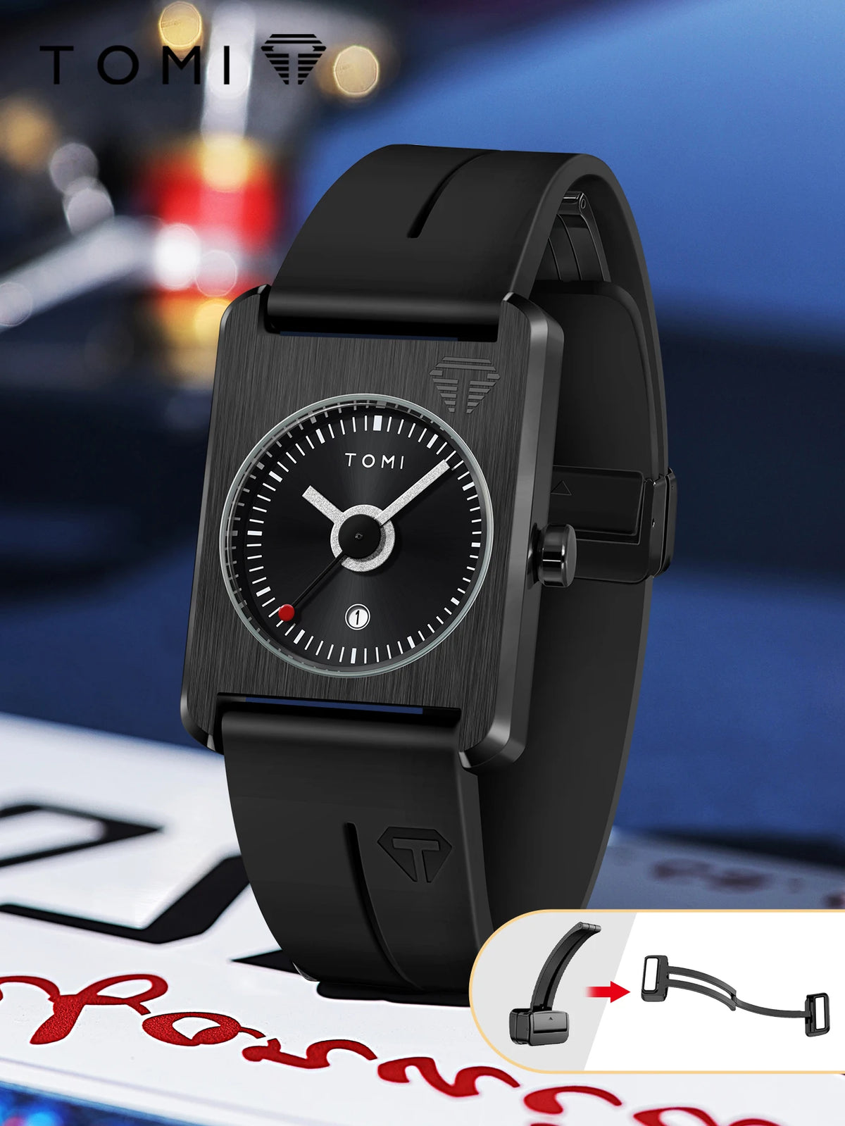 TOMI Men's Fashion Watches Quartz Watches Square Small Dial Wrist Watches Magnetic Buckle Watches Simple Leisure Watches