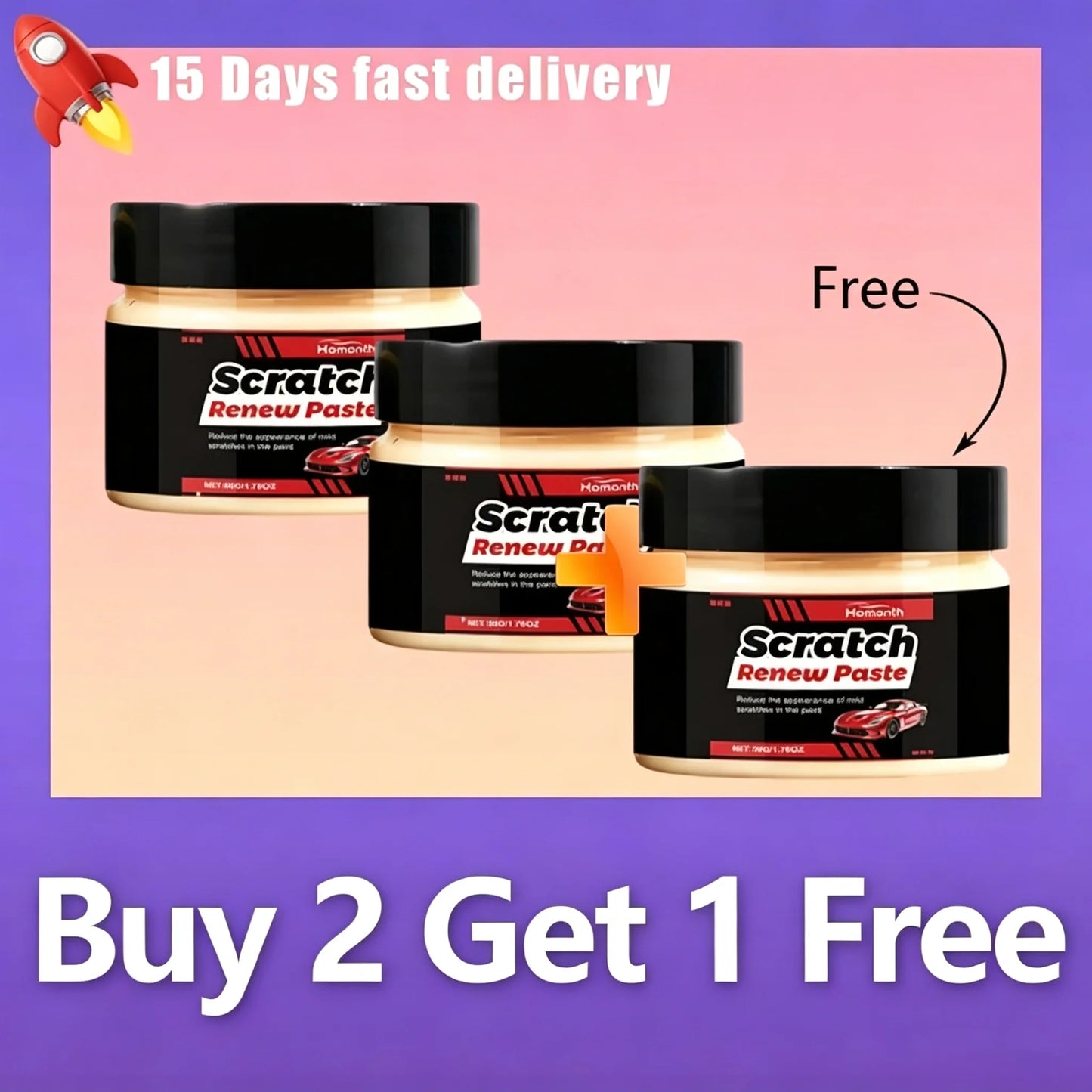 Car Scratch Remover Cream, Professional Auto Paint Polishing Paste for Scratch Care and Glossy Surface Renewal