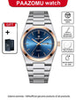PAAZOMU Fashion Men's Quartz Watch Stainless Steel Waterproof Luminous Man Watch Chronograph Date Multifunction Watches For Men