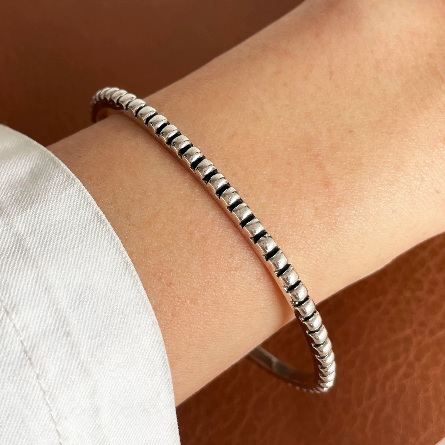 100% Solid 925 Sterling Silver Metal Bracelet for Women Vintage Handmade Simple Retro Black Stone Bracelet Birthday Gift Party