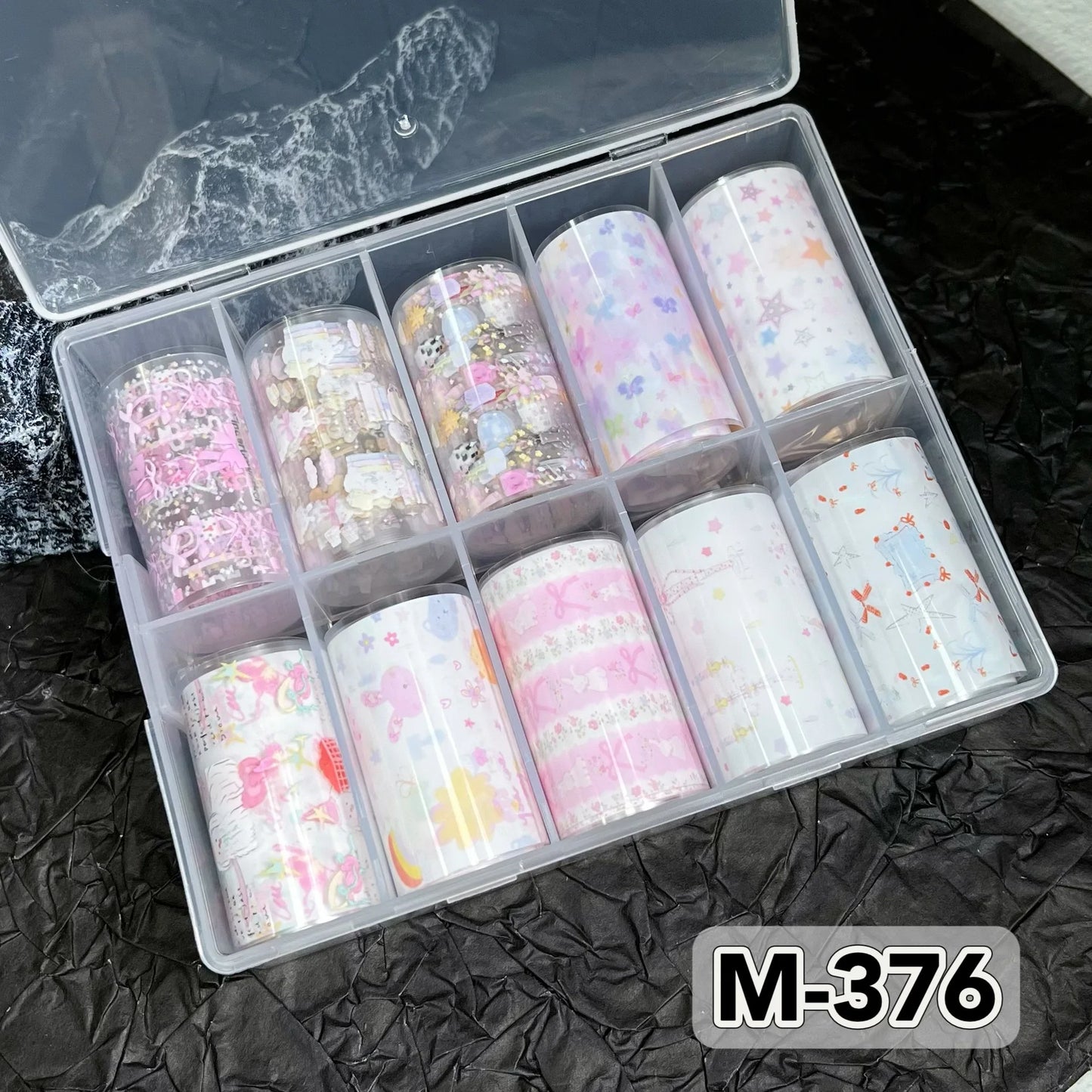 10 Rolls New Design Fresh Nail Foils for Transfer Paper Sticker Plaid Sliders Denim Nails Wraps DIY Bowknot Nail Art Decorations