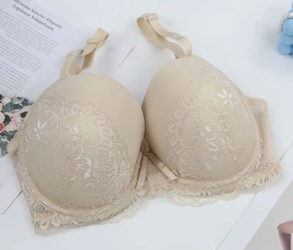DaiNaFang Push Up Breathable Bras Bow 34/75 36/80 38/85 40/90 42/95 44/100 BCDE Cup Underwear For Women Plus Size Lingerie