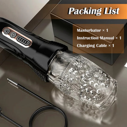 With 5 Rotating Speeds and 10 Modes Male Sucking Masturbator 3D Labia Penis Massager Penis Glans Trainer Masturbator Male Toys