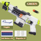 Manual Pull Loading Soft Bullet Toy Gun for Outdoor Shooting Battle Foam Dart Launcher with 2Pcs Magazine Christmas Gifts