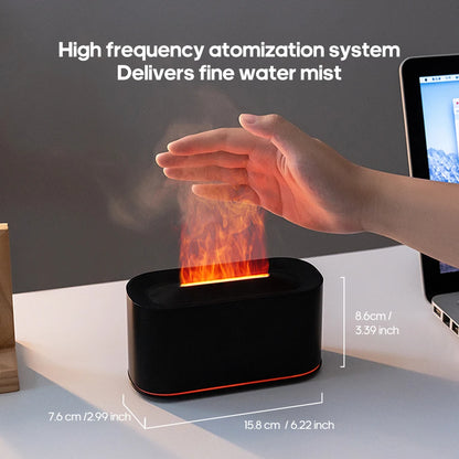 Mini Aroma Diffuser Aromatherapy Realistic Flame Lights Colorful RGB Air Humidifier Desktop USB Sprayer/Essential Oil Set