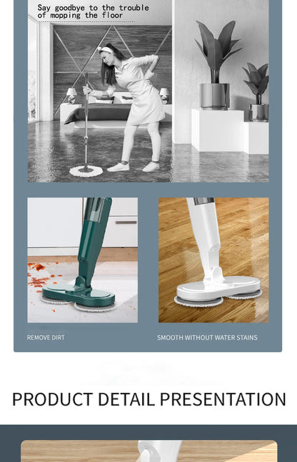 Wireless Electric Spin Mop Cleaner Automatic 2 in 1 Wet & Dry Home Cleaner Car Glass Ceiling Door Windows Floor Scrubber Machine