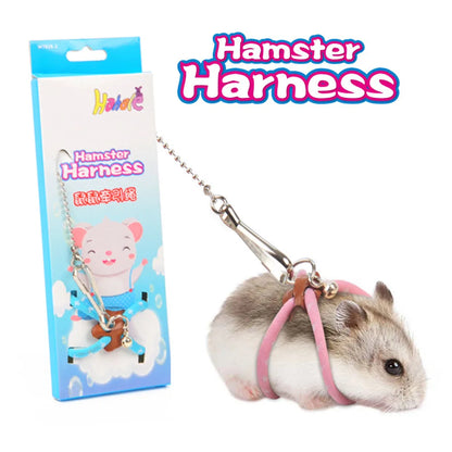 Small Animal Pet Leash Adjustable Soft Set Bird Mouse Hamster Ferret Pigskin Strap Bite Resistant Leash Guinea Pig Accessories