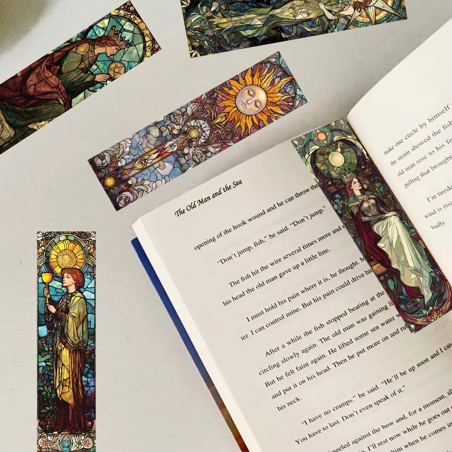 30pcs Stained Glass Tarot Bookmarks Unique Design Simple Creative Artistic Style Exquisite Craftsmanship Convenient Sticky Note