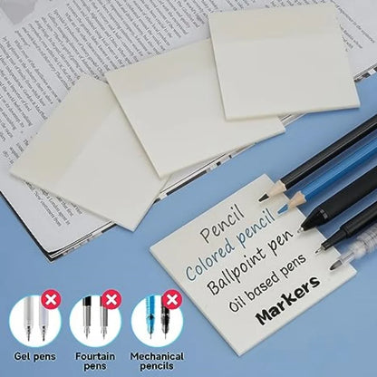 Transparent Sticky Note Pad, 3 Different Size See Through Clear Sticky Notes, Waterproof Memo Pad, PET Reminder Note