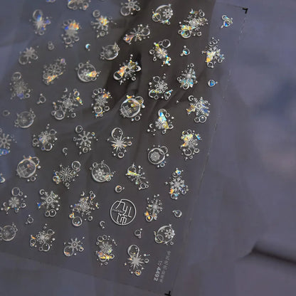 Shiny Blowing Bubble Nail Decorations Stickers 5D Shell Light Love Cat Bubble Transfer Slider Sticker DIY Summer Manicure Decals