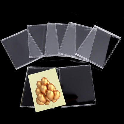 Transparent acrylic card storage clip-type game sports trading card display box K-pop idol photo protective cover non-magnetic