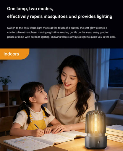 Lenovo Mosquito Killer Lamp Blue UV Light Attract Electric Shock 2-in-1 Bug Zapper 1200mAh Rechargeable For Patio Travel New