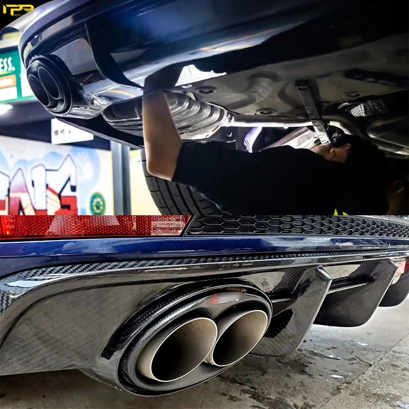 2 Teile/Los Kohle Faser Auspuffspitze für Audi A3 A4 A5 A6 A7 RS3 RS4 RS5 RS6 RS7 Schall Dämpfer Spitze Endrohr Auspuff Anlage