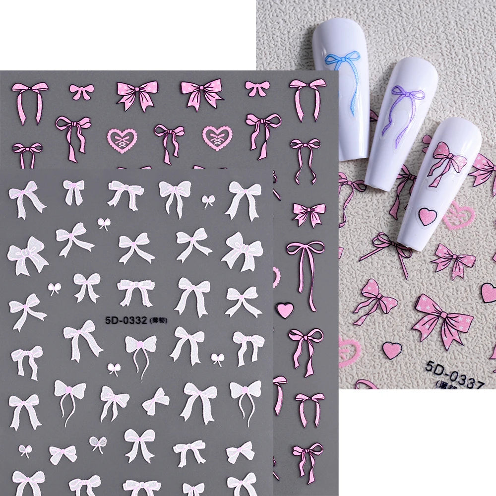 2Sheets French Gradient Line Nail Art Stickers 3D Self-Adhesive White+Black Slider Design Stencil Manicure Guides DIY Nail Decor
