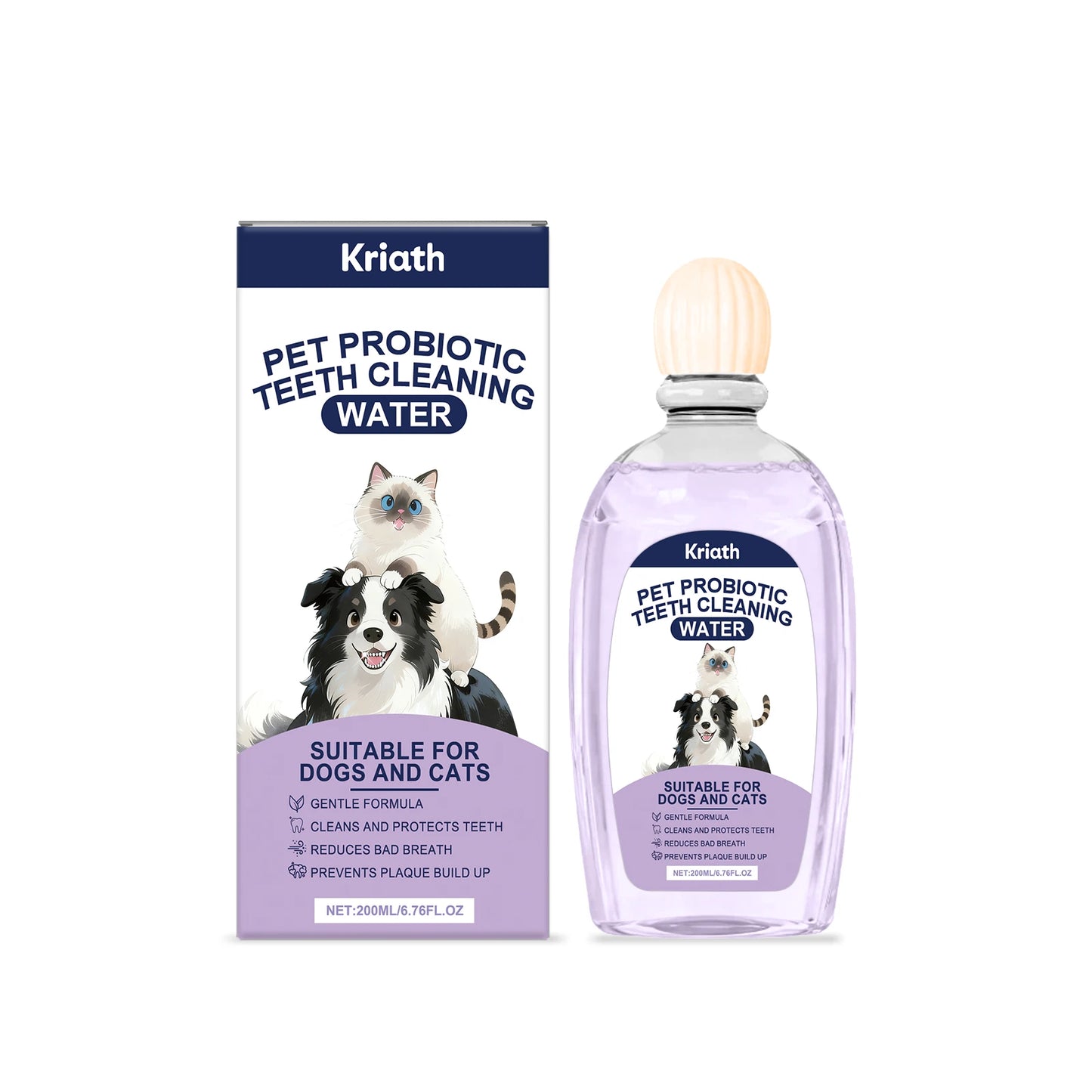 Pet Oral Care Agent Probiotics Pet Dental Water Reduce Plaque Tartar Remove Bad Breath Promote Gum Health Dog Cat Oral Cleaner