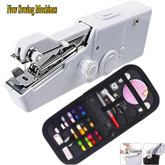 Portable Handheld Electric Sewing Machine Mini Quick Stitch Home Clothes Repair DIY Fabric Sewing Tool for Clothing Crafts