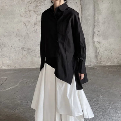 Women Black Skirts Japanese Gothic Irregular High Waist Pleated Skirt Pants for Women Vintage Cargo Skirts Female Clothes Ladies