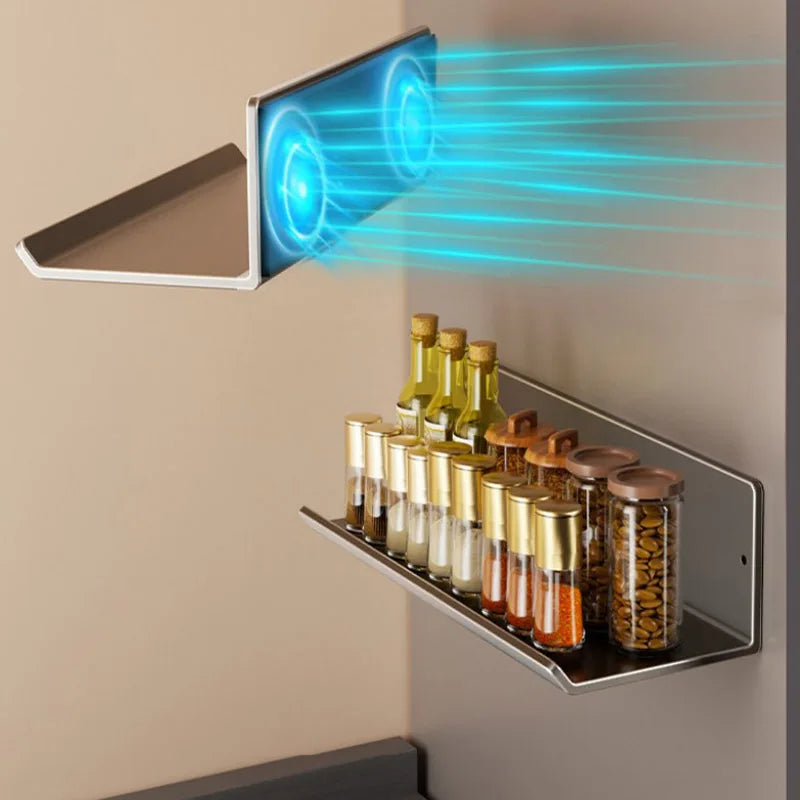 Punch-Free Wall Mounted Magnetic Fridge Shelf Kitchen Seasoning Spice Organizer Multifunctional Home Storage Box