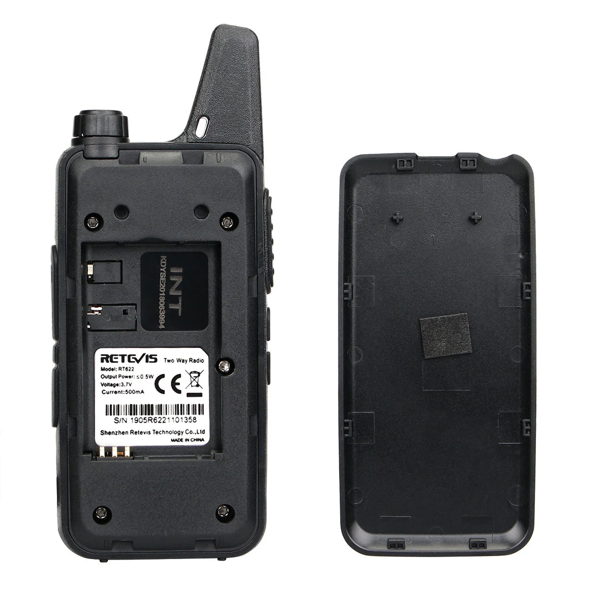 Retevis RT622 Mini Walkie Talkie 2pcs PMR446 Portable Two-way Radio PTT Walkie Talkies Communication Radio for Restaurant Hotel