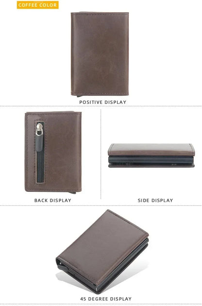 Pop Up Credit Card Holder Wallets Men Slim Rfid Blocking CardHolder Wallet for Men Card Money Bag Purse PU Leather Short Wallets