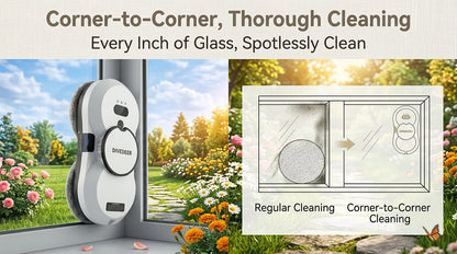 DIVEDEER Window cleaning robot 5600PA large suction electric spray window cleaning robot fall prevention remote cleaner