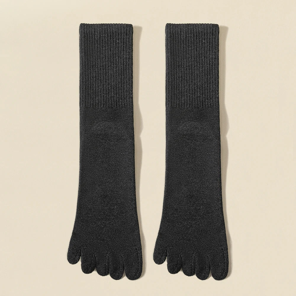 Wool Warm Five-finger Socks Comfortable Business Men's Toe Socks Sports Breathable Sweat Deodorant Solid Color Sock Male