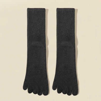 Wool Warm Five-finger Socks Comfortable Business Men's Toe Socks Sports Breathable Sweat Deodorant Solid Color Sock Male