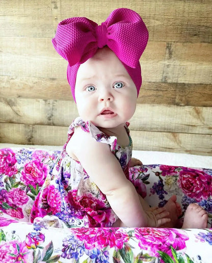 Solid Baby Headband Adjustable Big Bowknot Hair Band Oversize Turban Newborn Headwear For Baby Girls Fashion Hair Accessories