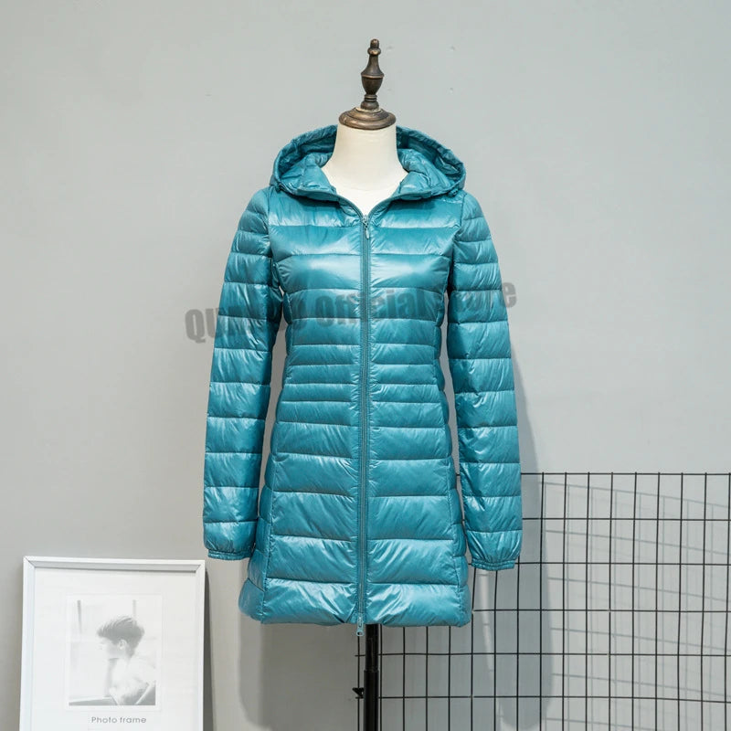 Women Spring/Autumn Ultra Lightweight Quilted Jacket 2023 New Woman Water and Wind-Resistant Big Size women Hoodies coat