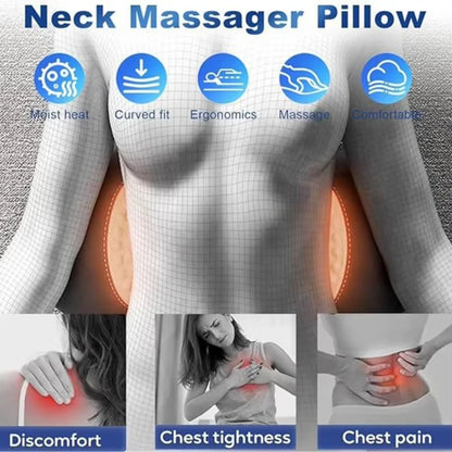NEW 3-in-1 Back Massager Heat Vibration for Back Pain Relief Herniated Disc Stretch Support Traction Lower Back Massage Pillow