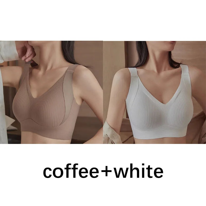 FallSweet 1/2PCS Seamless Push Up Bra for Woman Wireless Bralette Soft Comfortable Breathable Lingerie for Large & Small Bust