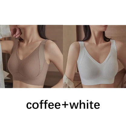 FallSweet 1/2PCS Seamless Push Up Bra for Woman Wireless Bralette Soft Comfortable Breathable Lingerie for Large & Small Bust
