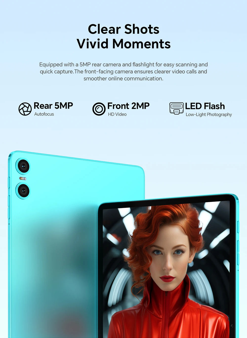 Teclast P33 10.1 Inch Tablet, Android 15, Max 9Gb Ram 64Gb Rom, Wifi 6, 6000Mah Type-C, Dual Camera, Metal Body, Allwinner A333