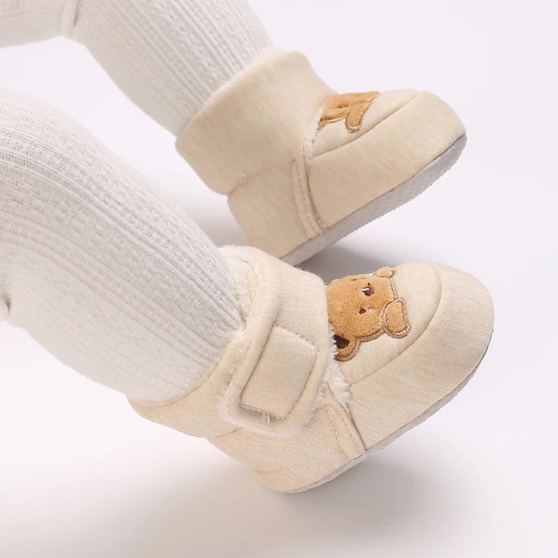 Winter Newborn Boys and Girls Cute Cartoon Cotton Shoes with Soft Sole and Warm Boots Preschool Walking Shoes  Winter Newborn